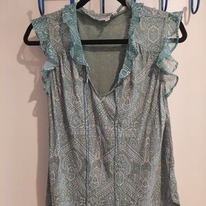 Lucky Brand Blue Patterned Blouse